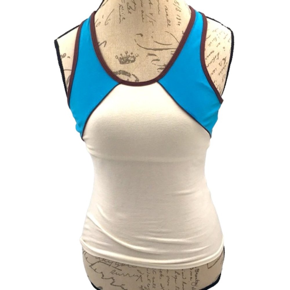 Pizzazz white/Blue/Brown Camisole Top Size M